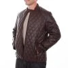 Scully Mens Chocolate Leather Quilted Jacket