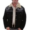 Scully Mens Black Boar Suede Jean Jacket