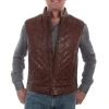 Scully Mens Antique Brown Leather Quilted Vest