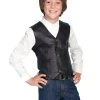Scully Leather Kids Boys Black Lamb Western Vest