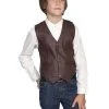 Scully Kid's Lambskin Vest - Brown