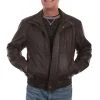 Scully Mens Chocolate/Olive Leather Featherlite Jacket