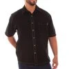 Scully Mens Black 100% Cotton Traveler S/S Shirt