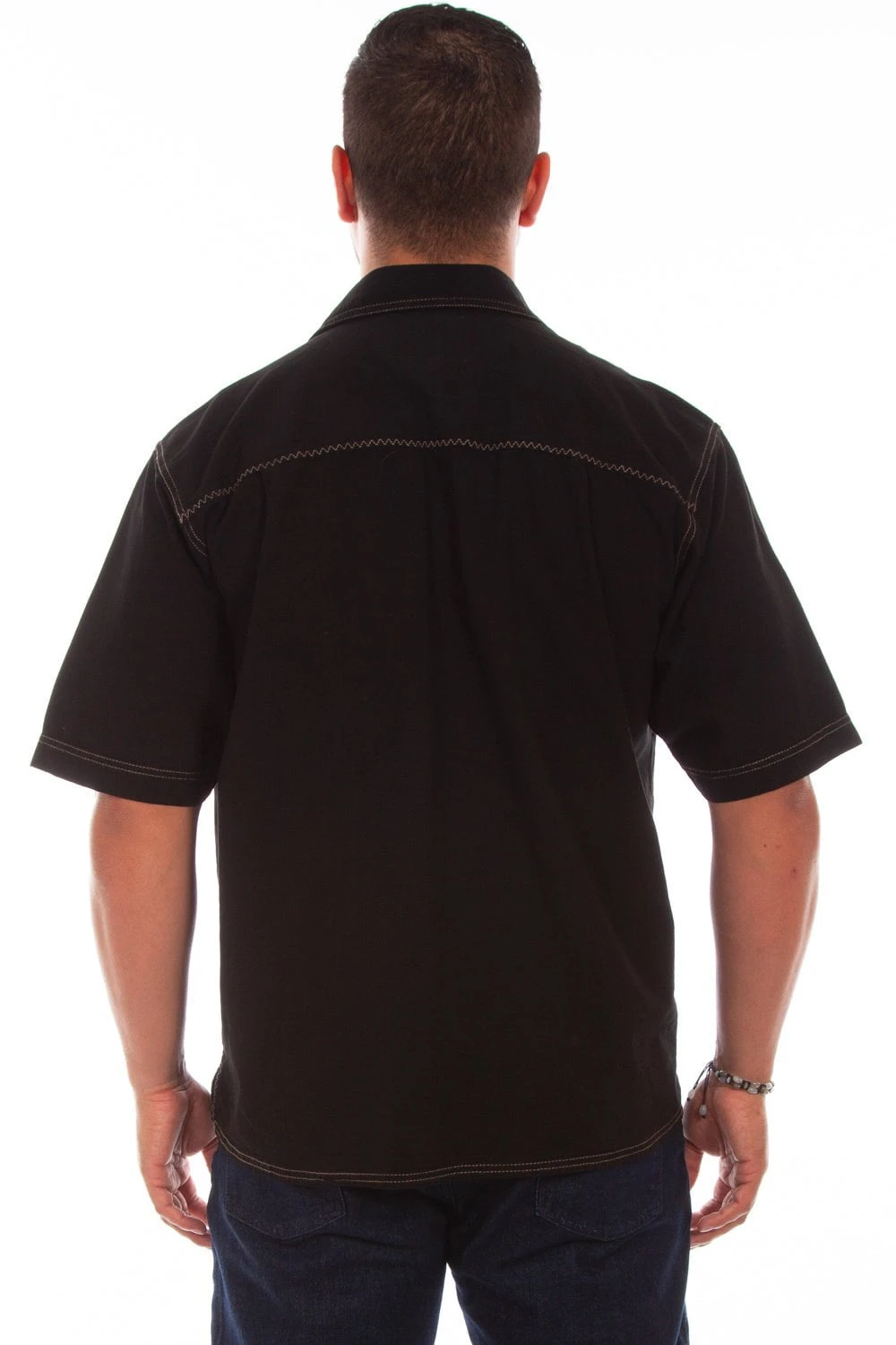 Scully Mens Black 100% Cotton Traveler S/S Shirt - Image 2