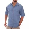 Scully Mens Citadel Blue 100% Cotton Traveler S/S Shirt