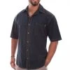 Scully Mens Gunmetal 100% Cotton Traveler S/S Shirt