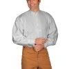Scully RangeWear Mens Light Grey 100% Cotton Vintage L/S Full Cut Shirt