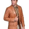 Scully Leather Mens Western Lambskin Blazer Ranch Tan