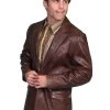 Scully Leather Mens Western Lambskin Blazer Chocolate