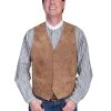 Scully Leather Mens Maple Lambskin Button Front Vest