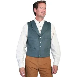 Scully Men's WAH MAKER 4 Pocket Wool Blend Vest - Military Blue