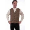 Scully Men's WAH MAKER 4 Pocket Herringbone Tweed Wool Vest - Brown