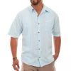 Scully Mens Aqua Sky 100% Cotton Calypso S/S Shirt