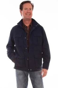 Scully Mens Midnight Sky Nylon Multi-Pocket Jacket
