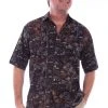 Scully Mens Night 100% Cotton Sky Batik S/S Shirt