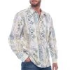 Scully Mens Tiki 100% Cotton Batik Popover L/S Shirt
