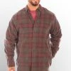 Scully Mens Rust/Hunter 100% Cotton Corduroy Plaid L/S Shirt