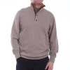 Scully Mens Taupe Cotton Blend Elbow Patch Pullover Sweater