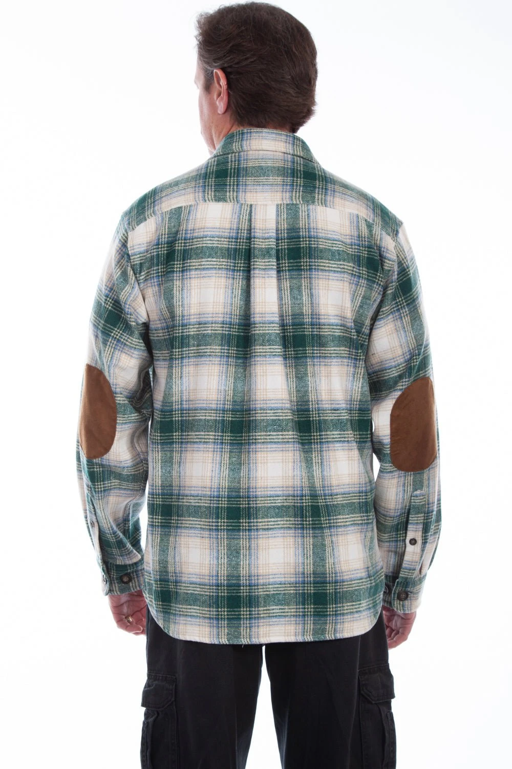 Scully Mens Green/White 100% Cotton Brawny Plaid L/S Shirt - Image 2