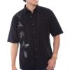 Scully Mens Black 100% Cotton Western Theme S/S Shirt
