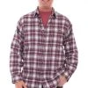 Scully Mens Burgundy 100% Cotton Flannel Plaid L/S Shirt