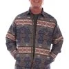 Scully Mens Red/Blue 100% Cotton Southwest Jacket