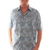 Scully Mens Grey 100% Cotton Hawaiian Boats S/S Shirt