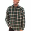 Scully Mens Hunter Green 100% Cotton Plaid L/S Shirt