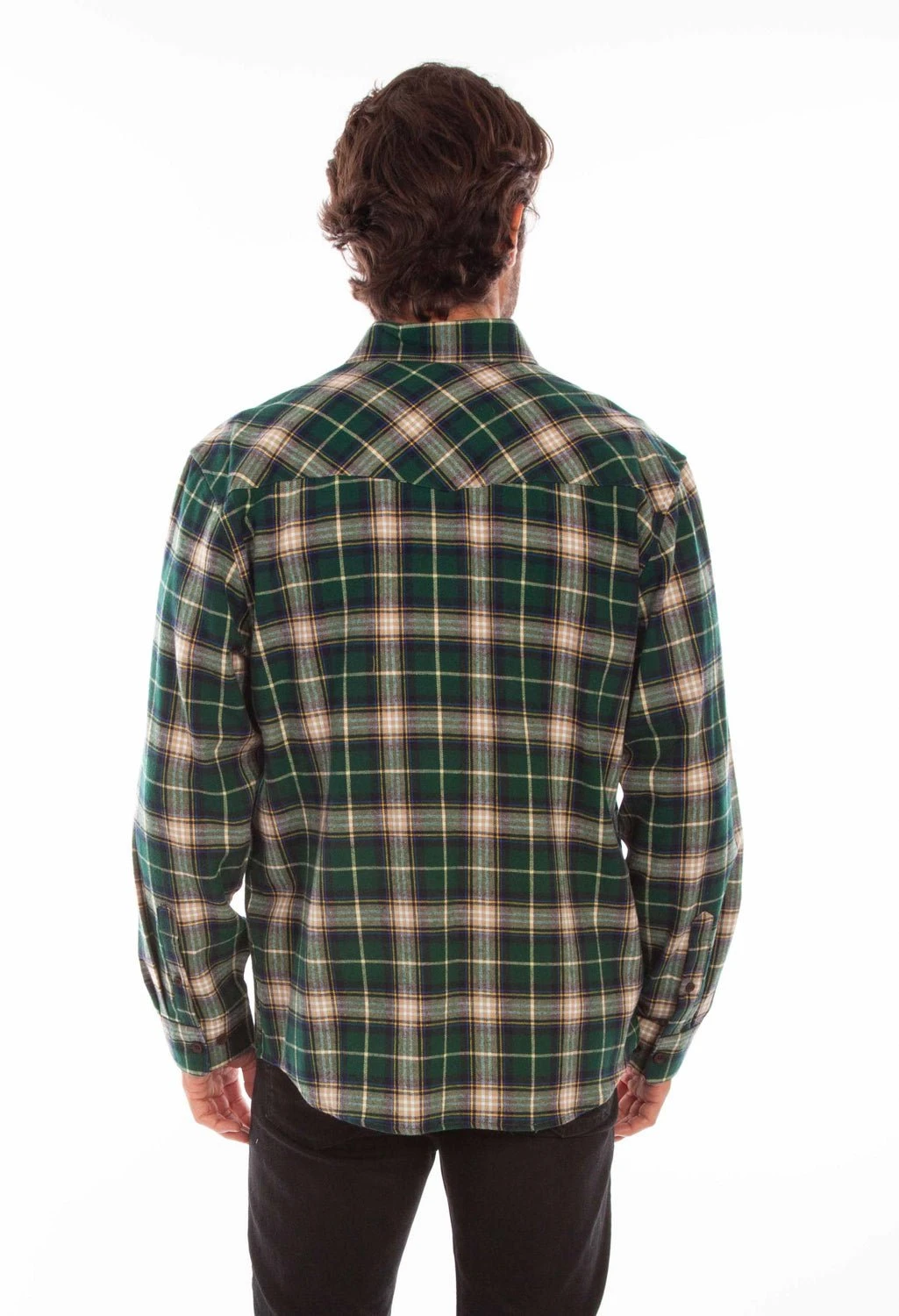 Scully Mens Hunter Green 100% Cotton Plaid L/S Shirt - Image 2