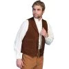 Scully Men's WAH MAKER Leather Range Vest - Brown