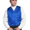 Scully WAH MAKER Men's Double-breasted Floral Silk Vest - Royal Blue