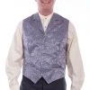 Scully Mens Blue 100% Silk Single Breast Vest