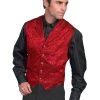 Scully Wahmaker Mens Red 100% Silk Exquisite USA Twin City Vest