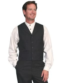 Scully Men's WAH MAKER 4 Pocket Wool Blend Vest - Black