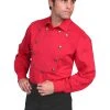 Scully Men's WAH MAKER Brushed Twill Bib Shirt - Red