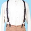 Scully Wahmaker Mens Brown Leather Buckle USA Suspenders