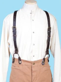 Scully Wahmaker Mens Brown Leather Buckle USA Suspenders