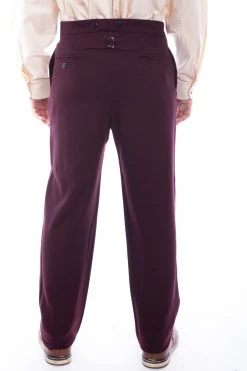 Scully Wahmaker Mens Burgundy Wool Blend USA Trousers