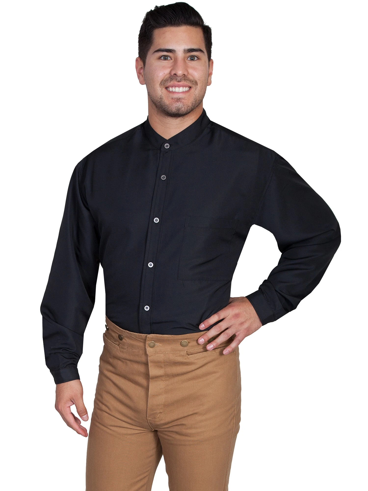 Scully Wahmaker Mens Black Polyester L/S Wicking Western Shirt - Image 4