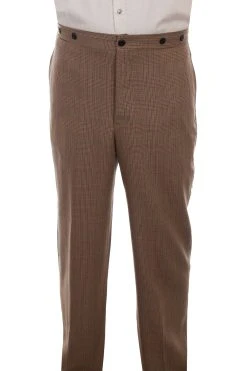 Scully Wahmaker Mens Tan Wool Blend Plaid Pants
