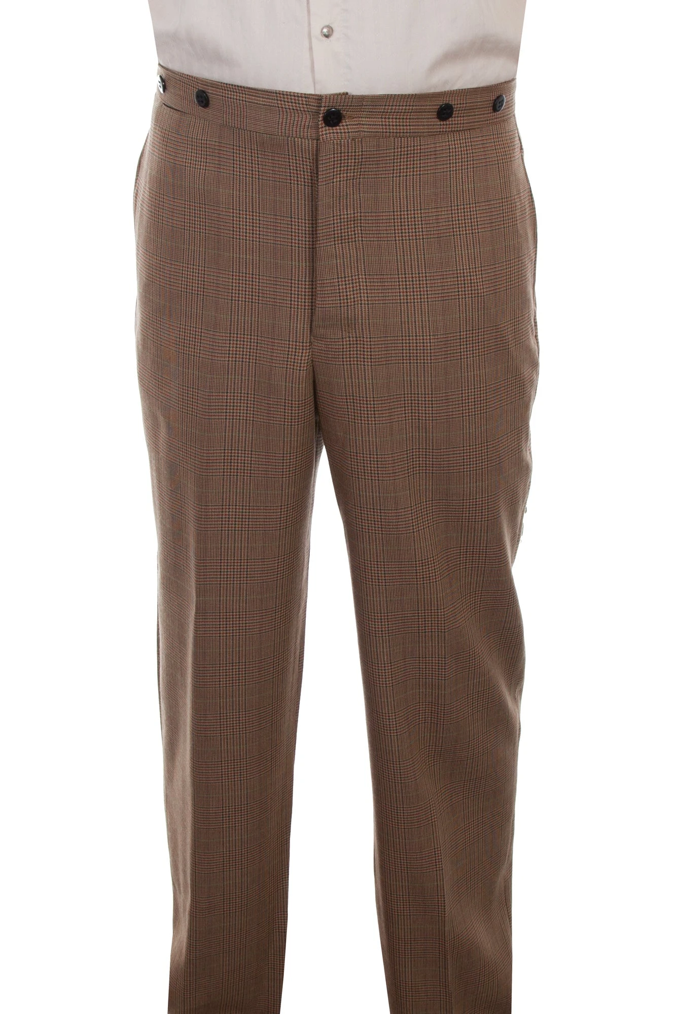 Scully Wahmaker Mens Tan Wool Blend Plaid Pants