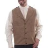 Scully Wahmaker Mens Tan Wool Blend Plaid Vest