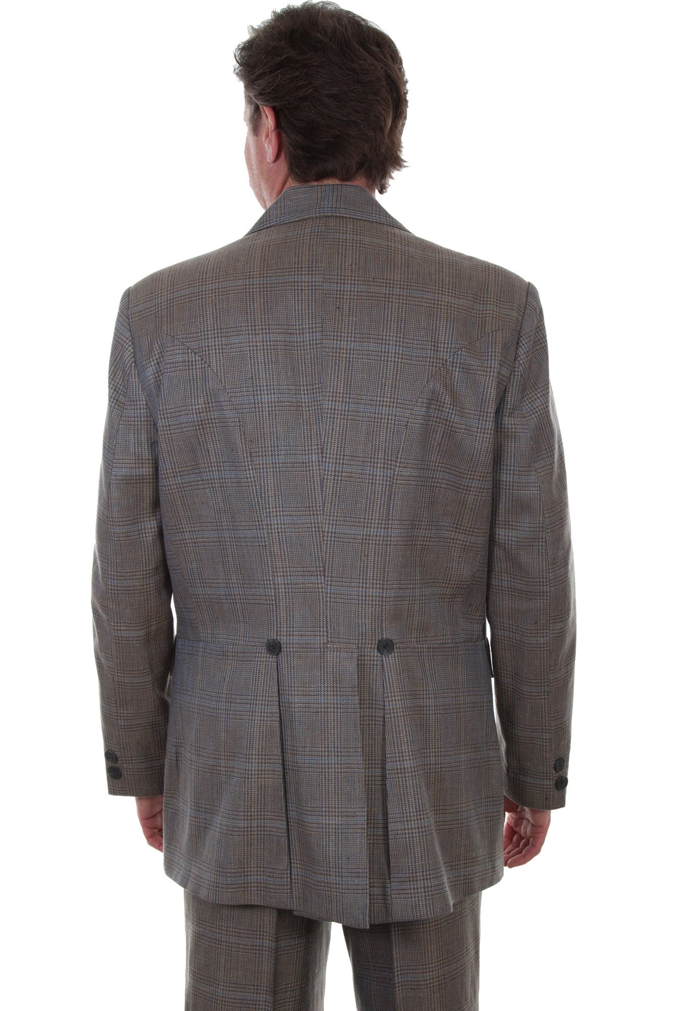 Scully Wahmaker Mens Multi-Color Linen Blend Plaid Town Coat - Image 2