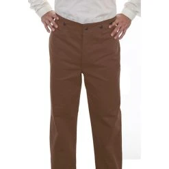 Scully Men's WAH MAKER Cotton Herringbone Pants - Brown