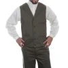 Scully Wahmaker Mens Army 100% Cotton Herringbone Vest