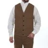 Scully Wahmaker Mens Brown 100% Cotton Herringbone Vest