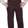 Scully Wahmaker Mens Walnut 100% Cotton Classic Trousers