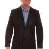Scully Mens Black Leather Western Blazer