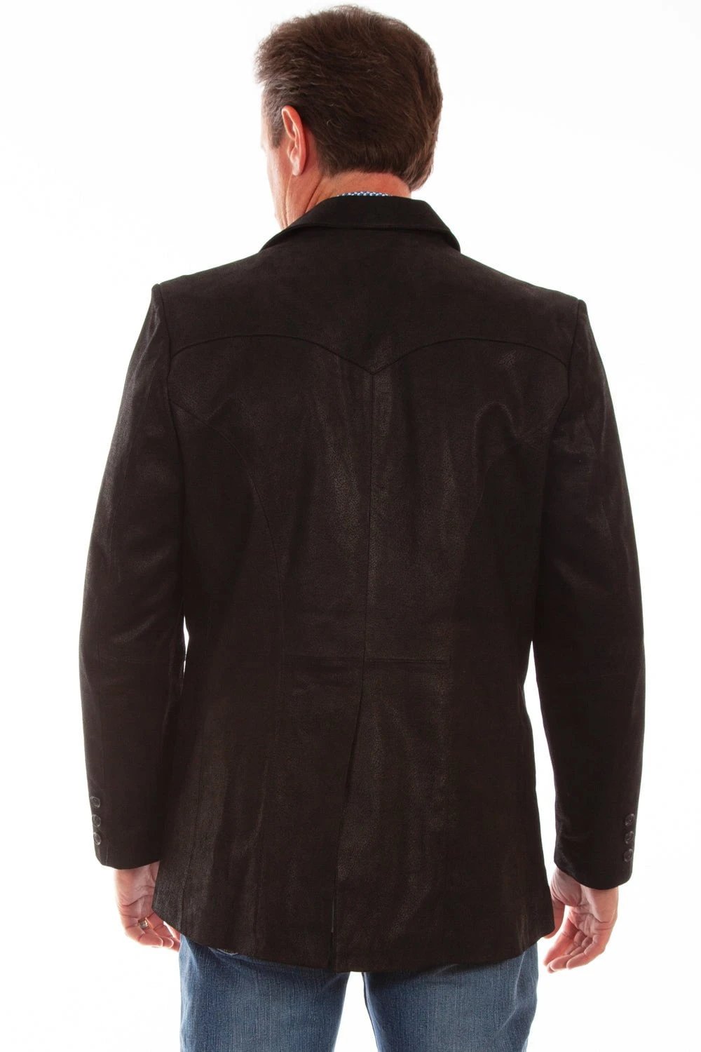 Scully Mens Black Leather Western Blazer - Image 2