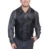 Scully Mens Black Lamb/Ostrich Western Vest